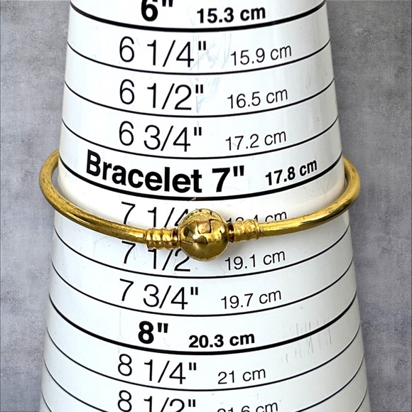 Gold over silver plated bangle bracelet various size - Picture 7 of 8